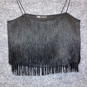 ZARA Tassel Crop Top
